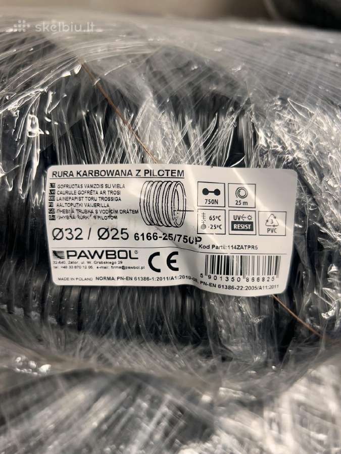 Gofruotas Pvc su viela vamzdis 750n 25m juodas - nuotraukos Nr. 2
