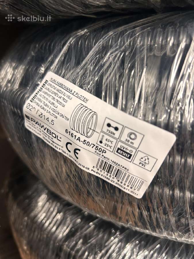 Gofruotas Pvc su viela vamzdis 750n 25m juodas - nuotraukos Nr. 3