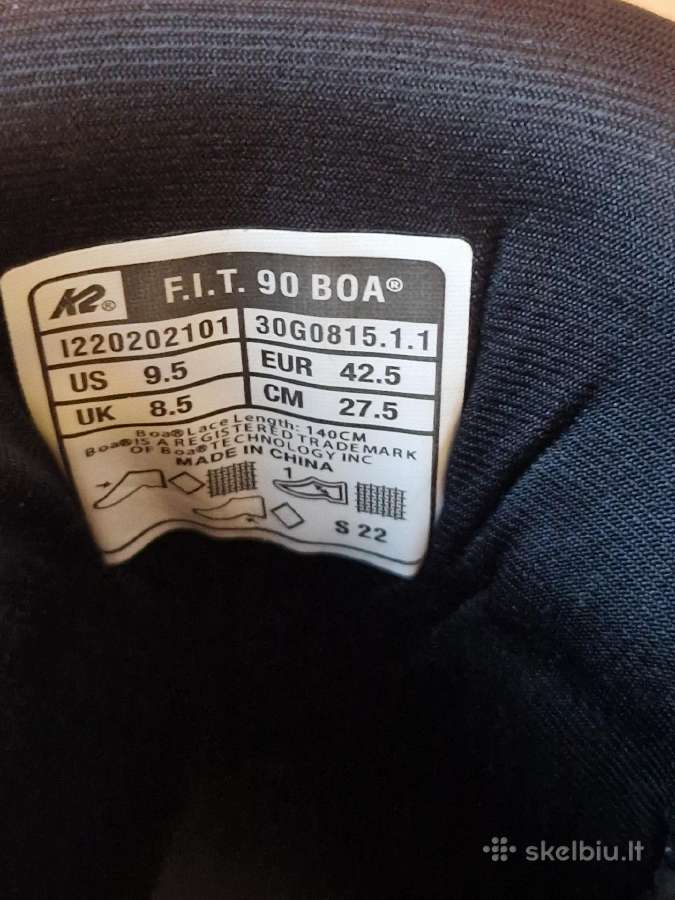 Riedučiai K2 F.i.t. Boa 42,5 dydis - nuotraukos Nr. 4