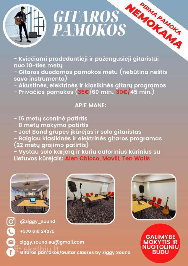 Gitaros pamokos Vilniuje/guitar classes in Vilnius - nuotraukos Nr. 6