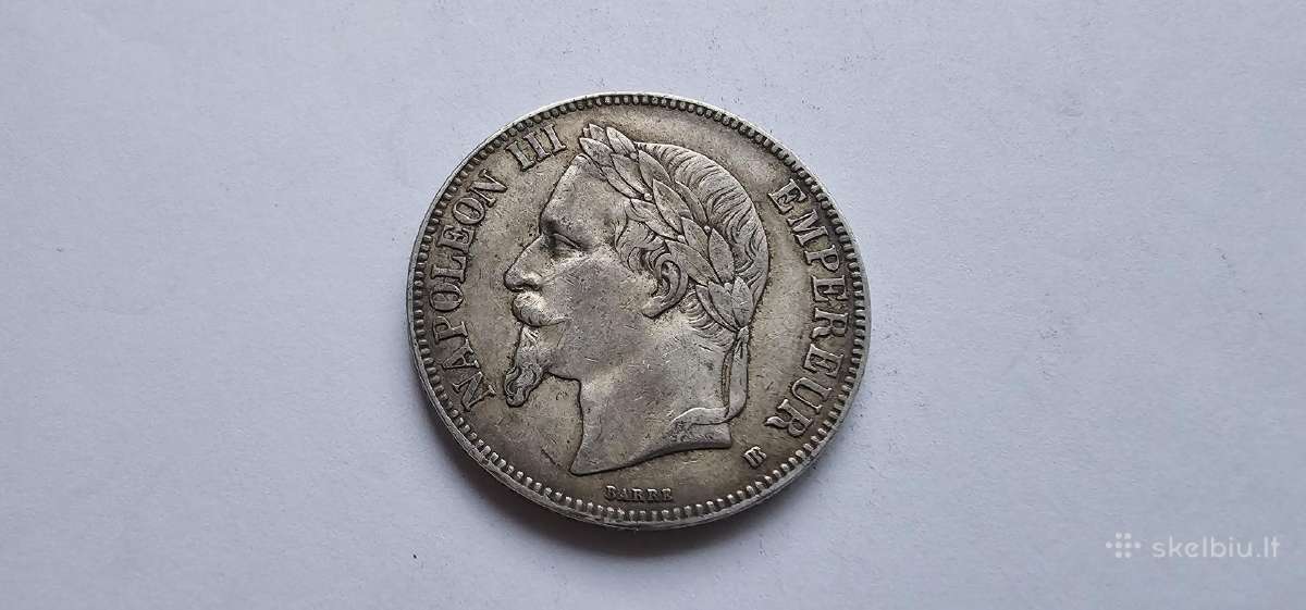1867 5 frankai Napoleonas Prancuzija