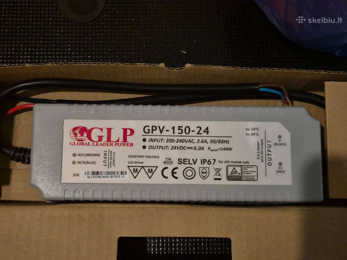Glp LED maitinimo šaltinis - Gpv-150-24 (24v,150w)