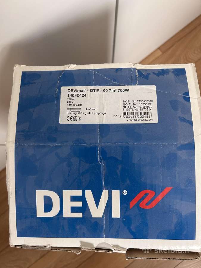 Sildymo kilimelis, sildomos grindys, Devi 700w 7m2