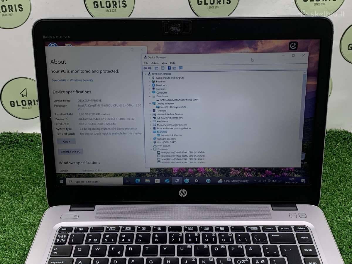 Hp Elitebook 840 G3 i5-6300u 8ram 256ssd #1-190 - nuotraukos Nr. 5