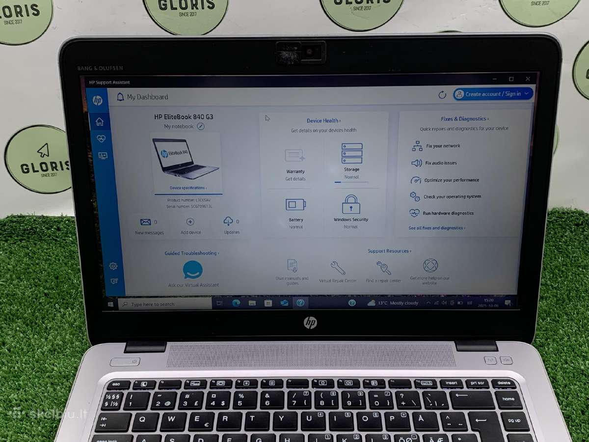 Hp Elitebook 840 G3 i5-6300u 8ram 256ssd #1-190 - nuotraukos Nr. 4