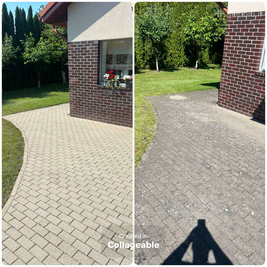 Trinkelių, stogų, fasadų,langų, terasų plovimas