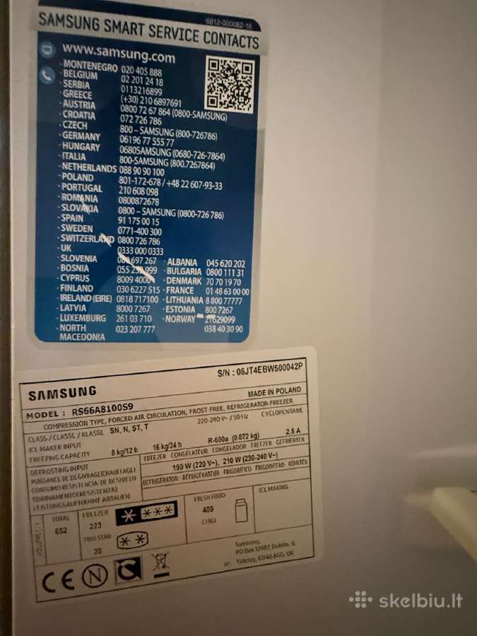 Parduodamas dviduris šaldytuvas Samsung Rs66a8100s - nuotraukos Nr. 4