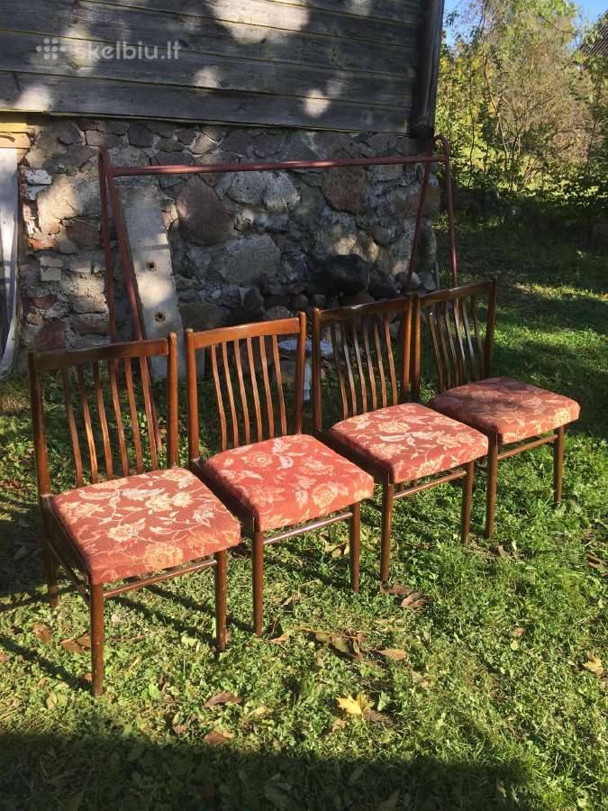 Mid-century Senovinės kėdės 4 vnt. - nuotraukos Nr. 5