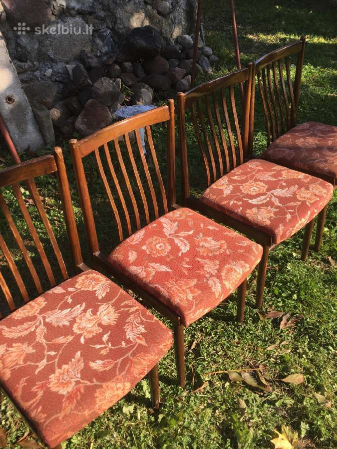 Mid-century Senovinės kėdės 4 vnt. - nuotraukos Nr. 6