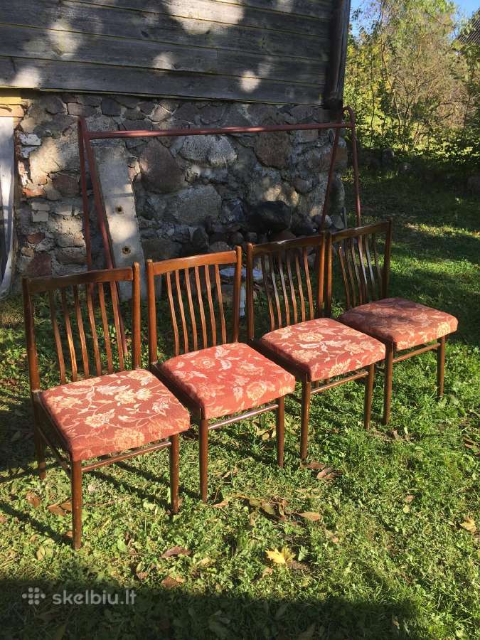 Mid-century Senovinės kėdės 4 vnt. - nuotraukos Nr. 21