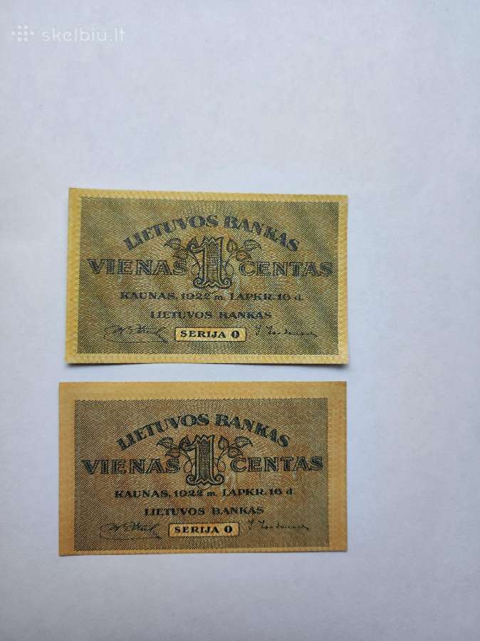 1 centas 1922m bankinio stovio + kopija