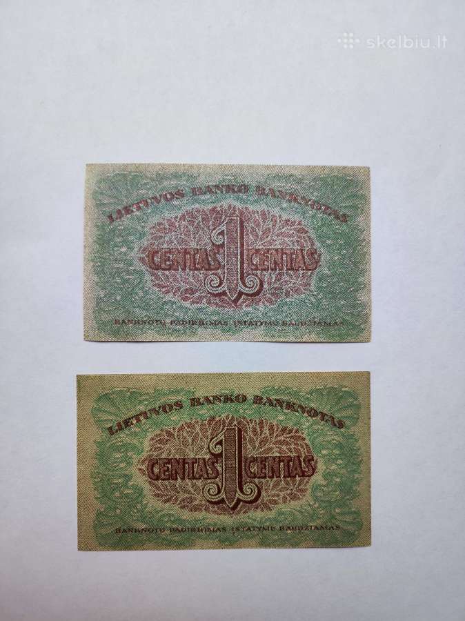 1 centas 1922m bankinio stovio + kopija - nuotraukos Nr. 2
