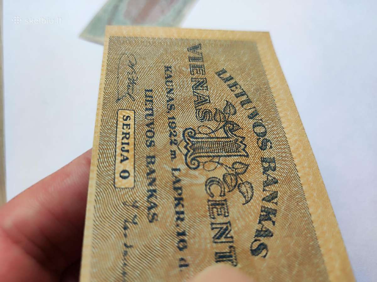 1 centas 1922m bankinio stovio + kopija - nuotraukos Nr. 7