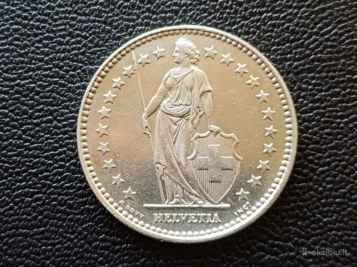 (612) 2 frankai 1920. Šveicarija sidabras - nuotraukos Nr. 2