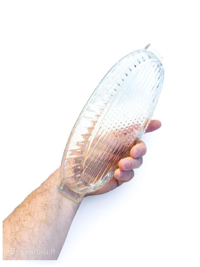 Skaidraus, su rankenele sunkaus stiko indas silkei - nuotraukos Nr. 5