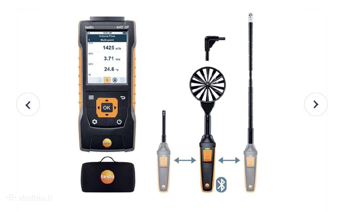 Anemometras Testo 440 delta P Air Flow Combokit 2