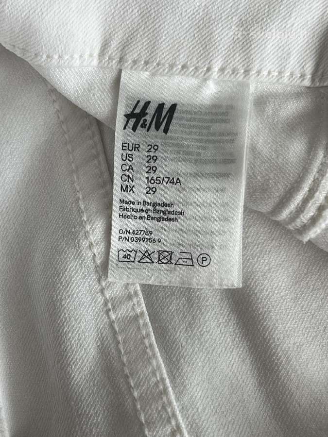 Baltos H&m džinsinės kelnės - nuotraukos Nr. 5