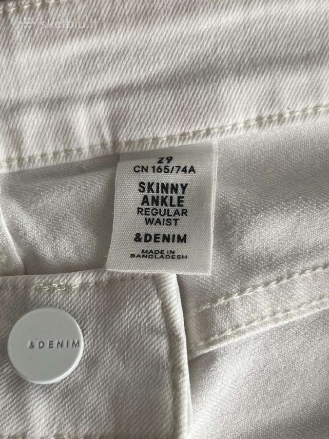 Baltos H&m džinsinės kelnės - nuotraukos Nr. 6