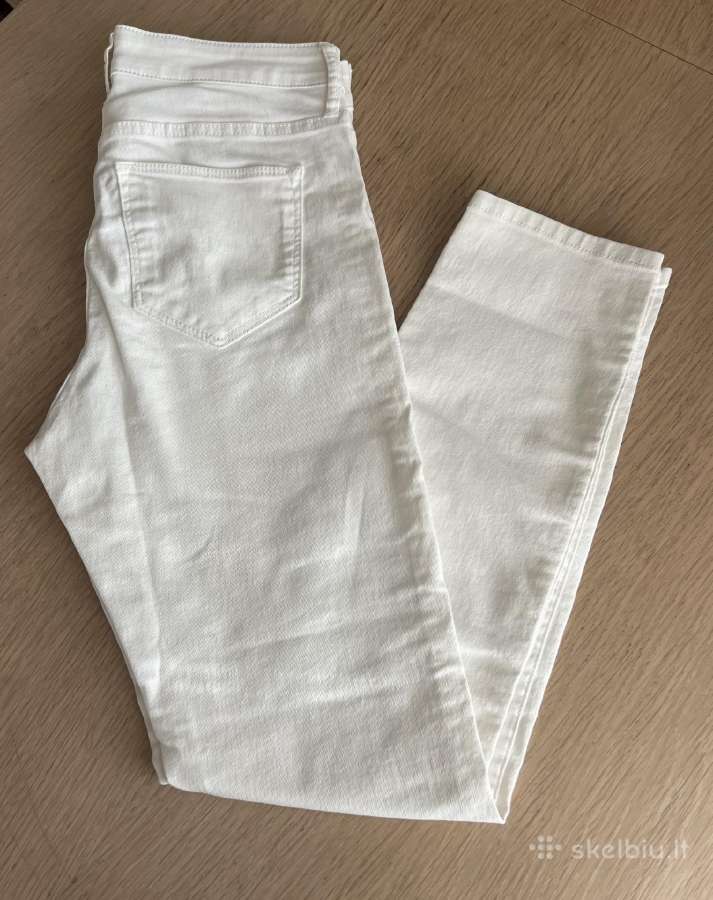 Baltos H&m džinsinės kelnės - nuotraukos Nr. 8