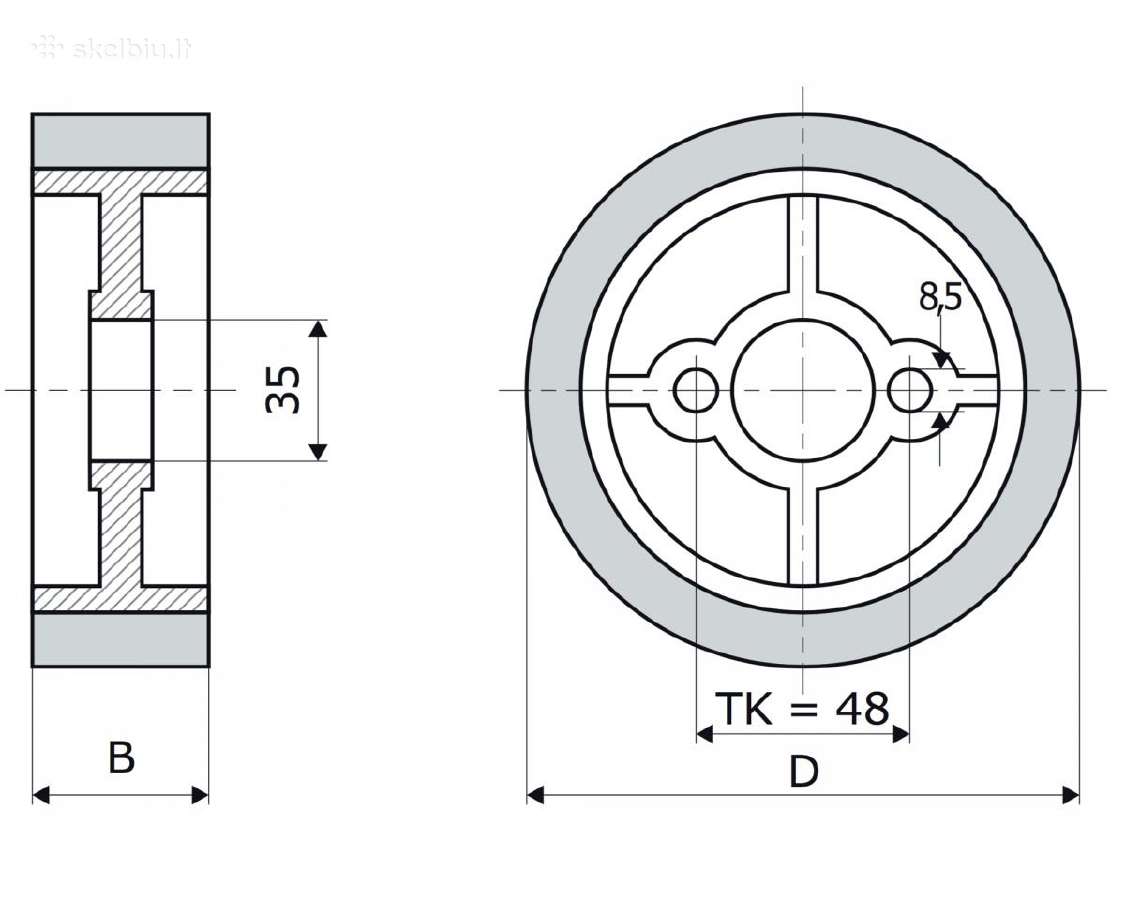 Pastūmos mechanizmo guminiai ritinėliai - nuotraukos Nr. 4
