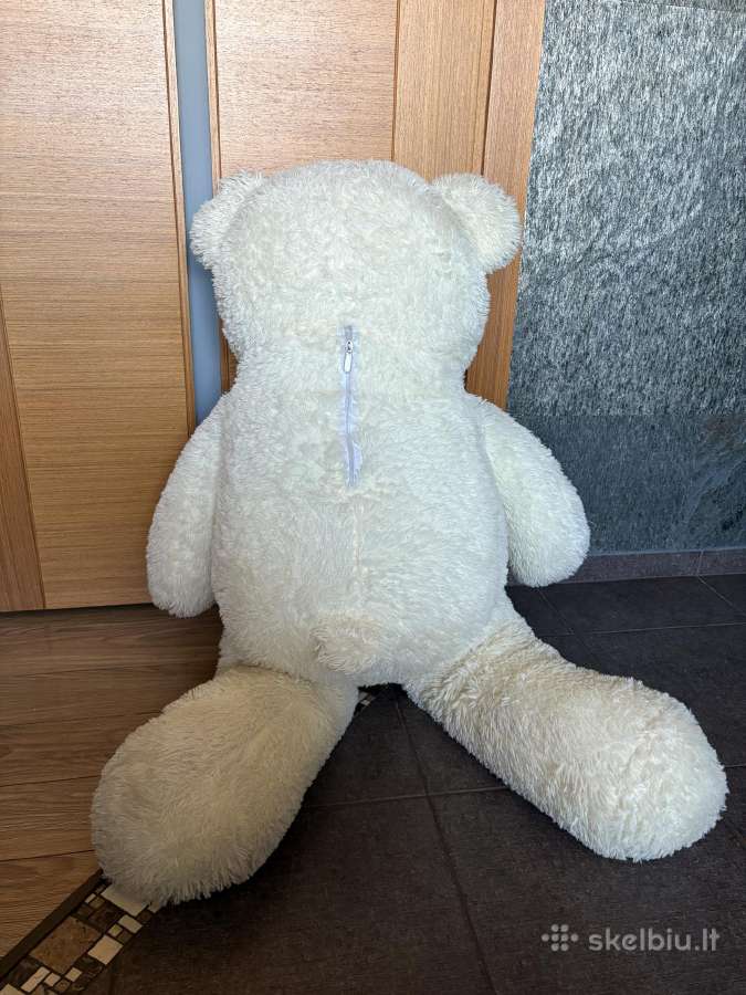 Didelė balta pliušinė meška 110cm XXL - nuotraukos Nr. 2