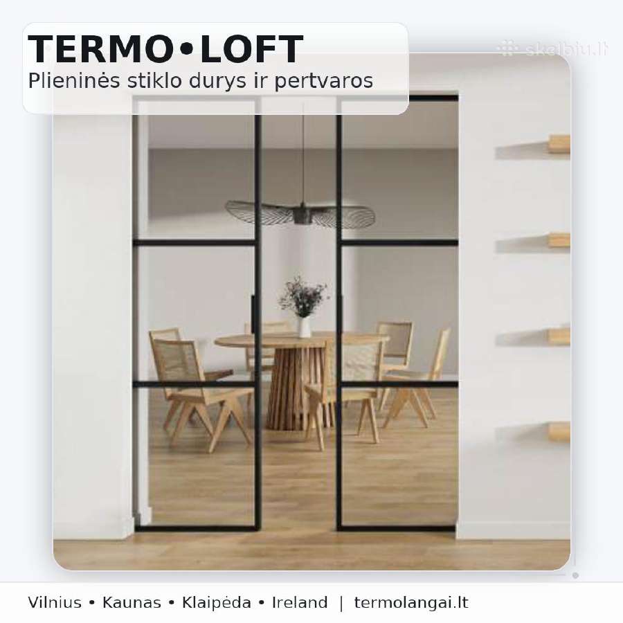 Metalo stiklo durys Loft - nuotraukos Nr. 2