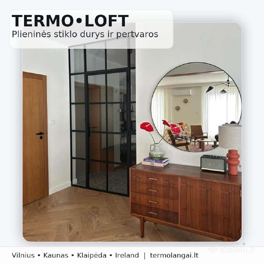 Metalo stiklo durys Loft - nuotraukos Nr. 3