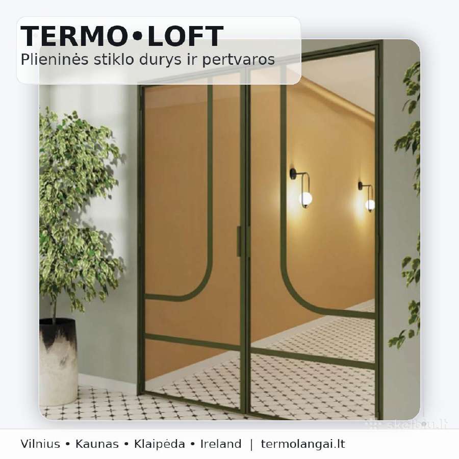 Metalo stiklo durys Loft - nuotraukos Nr. 4