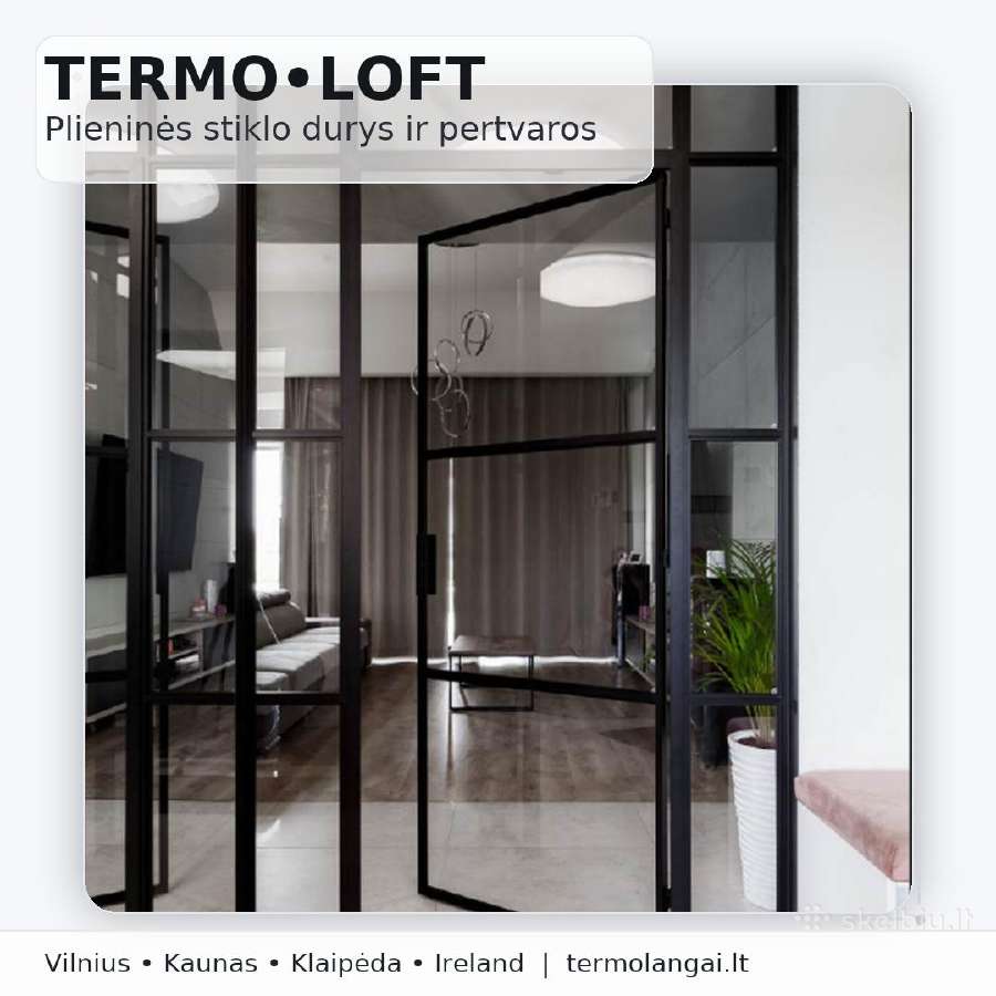 Metalo stiklo durys Loft - nuotraukos Nr. 5