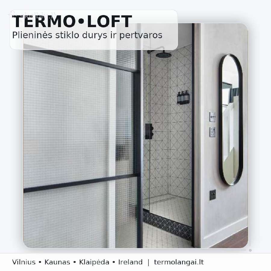 Metalo stiklo durys Loft - nuotraukos Nr. 6