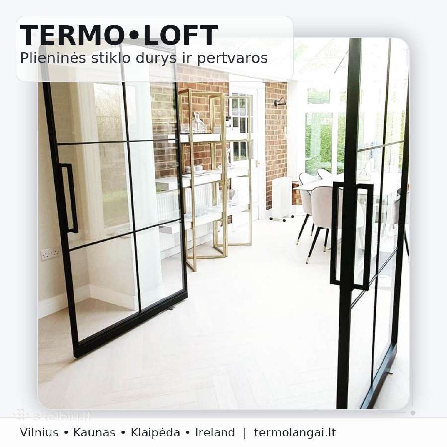 Metalo stiklo durys Loft - nuotraukos Nr. 7