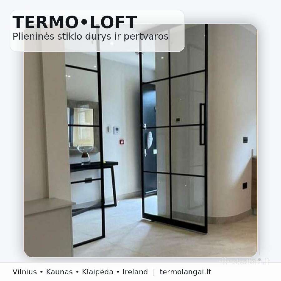 Metalo stiklo durys Loft - nuotraukos Nr. 8