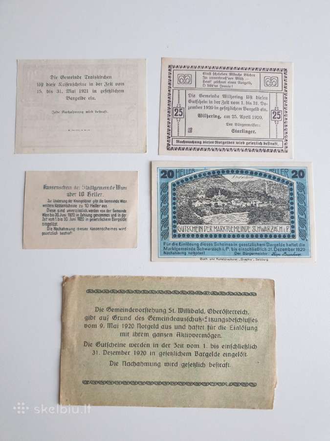 Notgeldai Vokietija Austrija - nuotraukos Nr. 5