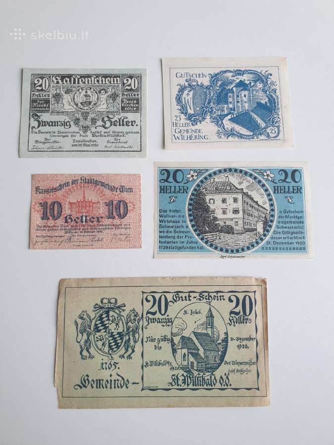 Notgeldai Vokietija Austrija - nuotraukos Nr. 6