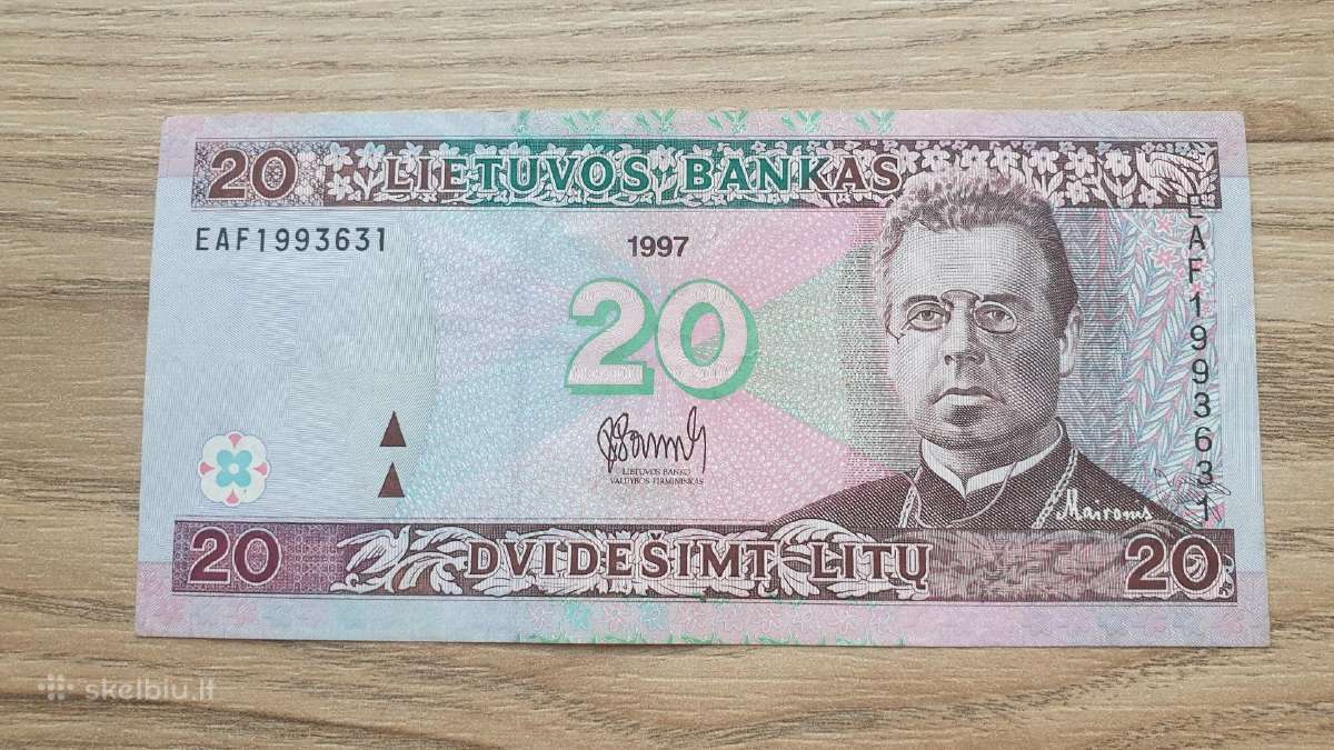 20 litų skirtingų 1991/93/97 2001/07 metų - nuotraukos Nr. 5
