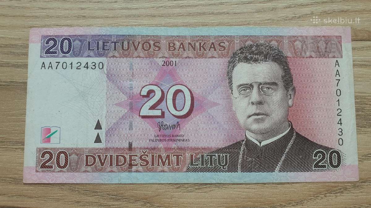 20 litų skirtingų 1991/93/97 2001/07 metų - nuotraukos Nr. 7