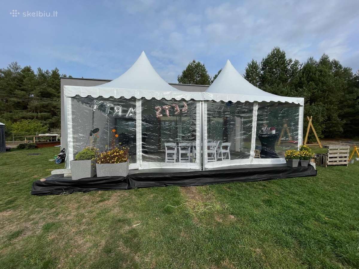 Palapinės Pagoda skaidrios arba baltos 3x3 - nuotraukos Nr. 5