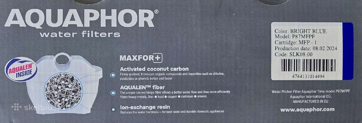 Vandens filtravimo indas Aquaphor, 2.5 l. - nuotraukos Nr. 9