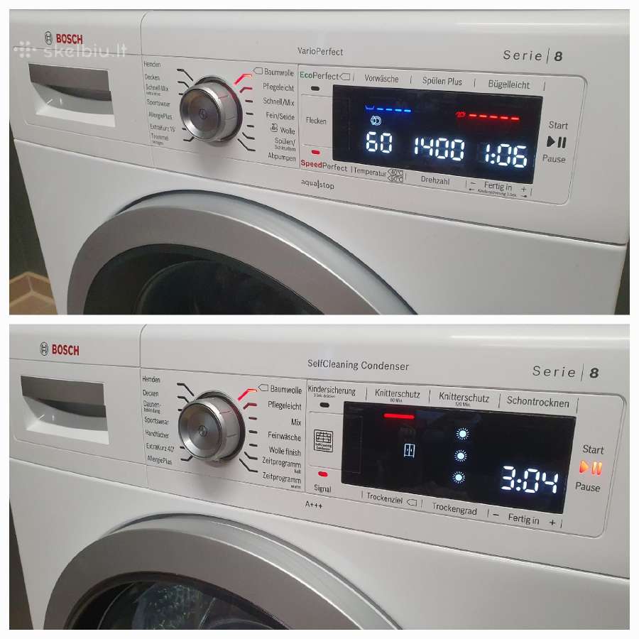 Bosch Serie 8 komplektas (2019m.)8kg A+++ (-30%)