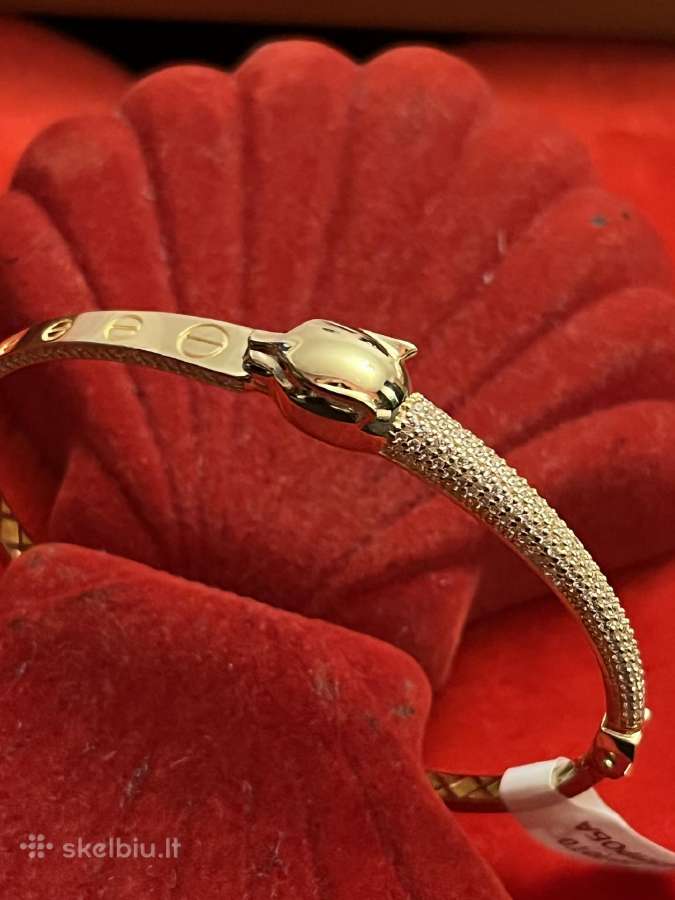 Išskirtinė auksinė cartier apyrankė-lankas