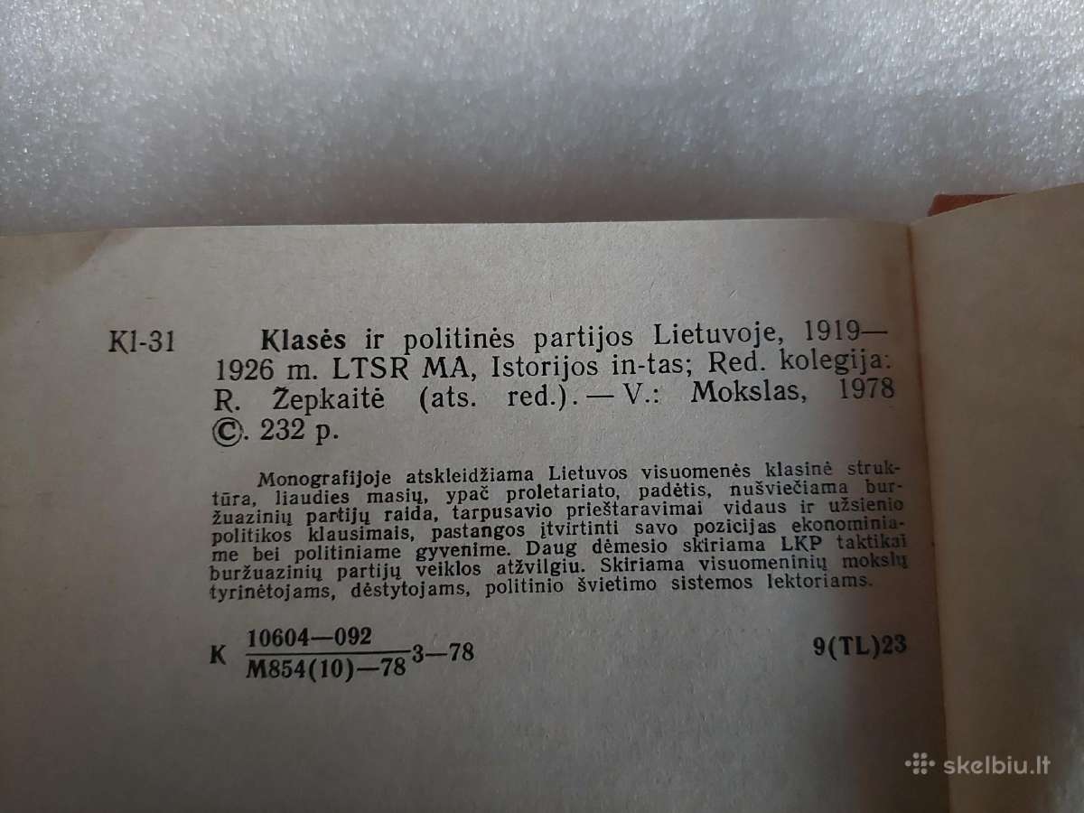 Klasės ir politinės partijos Lietuvoje 1919-1926 m - nuotraukos Nr. 4