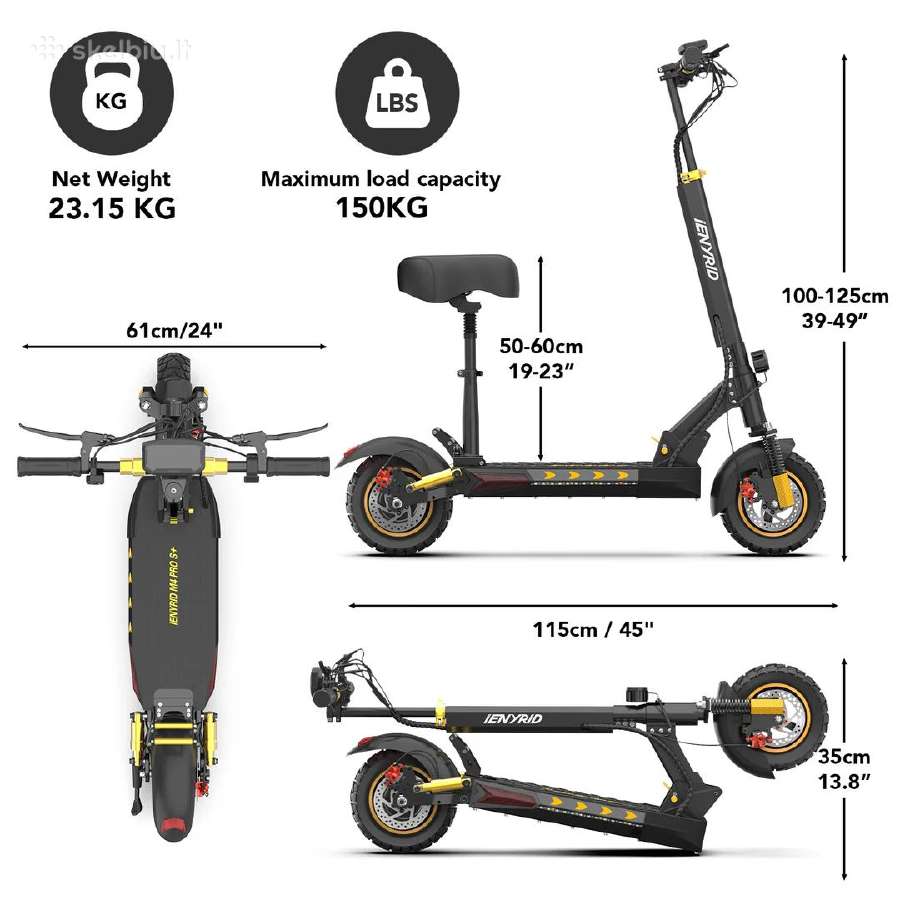 Ienyrid M4 Pro S+ / 800 W / 48 V / 12.5 Ah / 45 km - nuotraukos Nr. 5