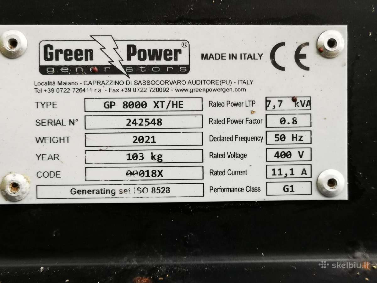 Generatorius 7 kw 400v- 3.3 kw 230v Honda - nuotraukos Nr. 10