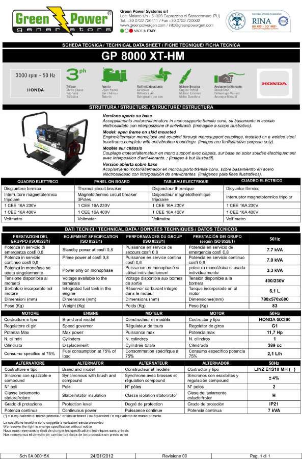 Generatorius 7 kw 400v- 3.3 kw 230v Honda - nuotraukos Nr. 11