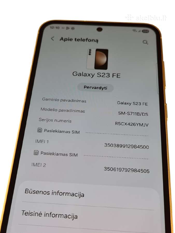 Samsung Galaxy S23 Fe 5G + 3 mėn. garantija - nuotraukos Nr. 4