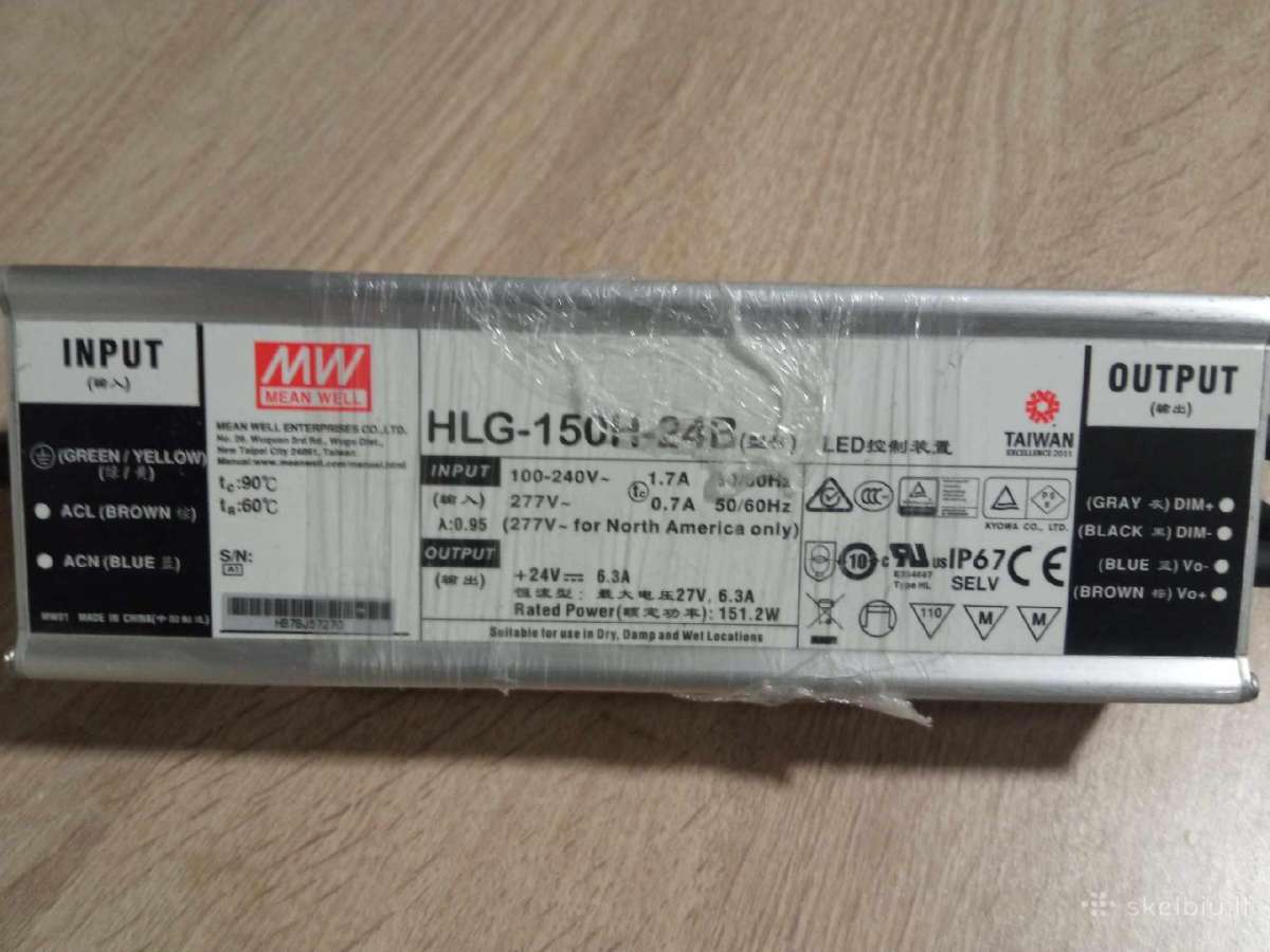 LED impulsinis maitinimo šaltinis 24v