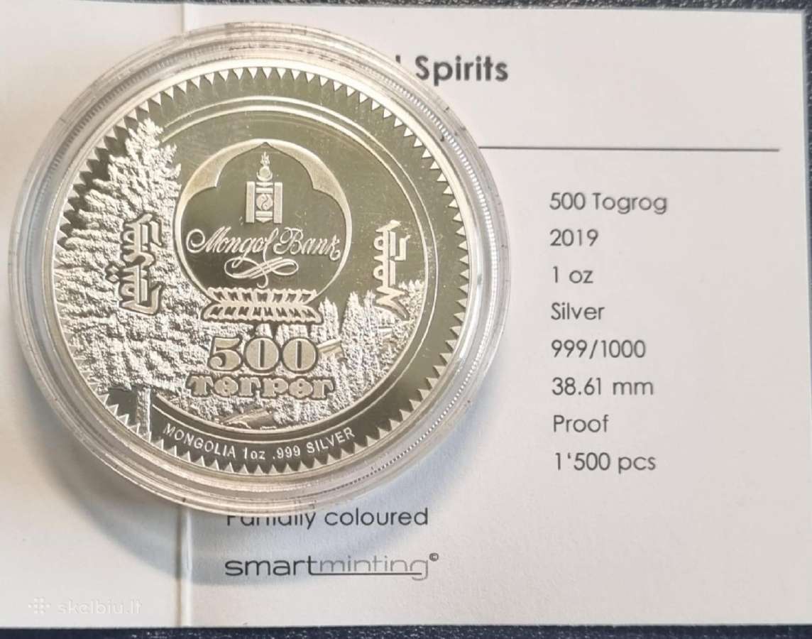 Mongolija 1 oz ag 999 reta moneta - nuotraukos Nr. 3