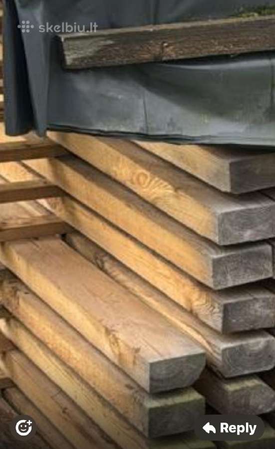 6 m 5x10 cm impregnuoti, sausi pušies brusai