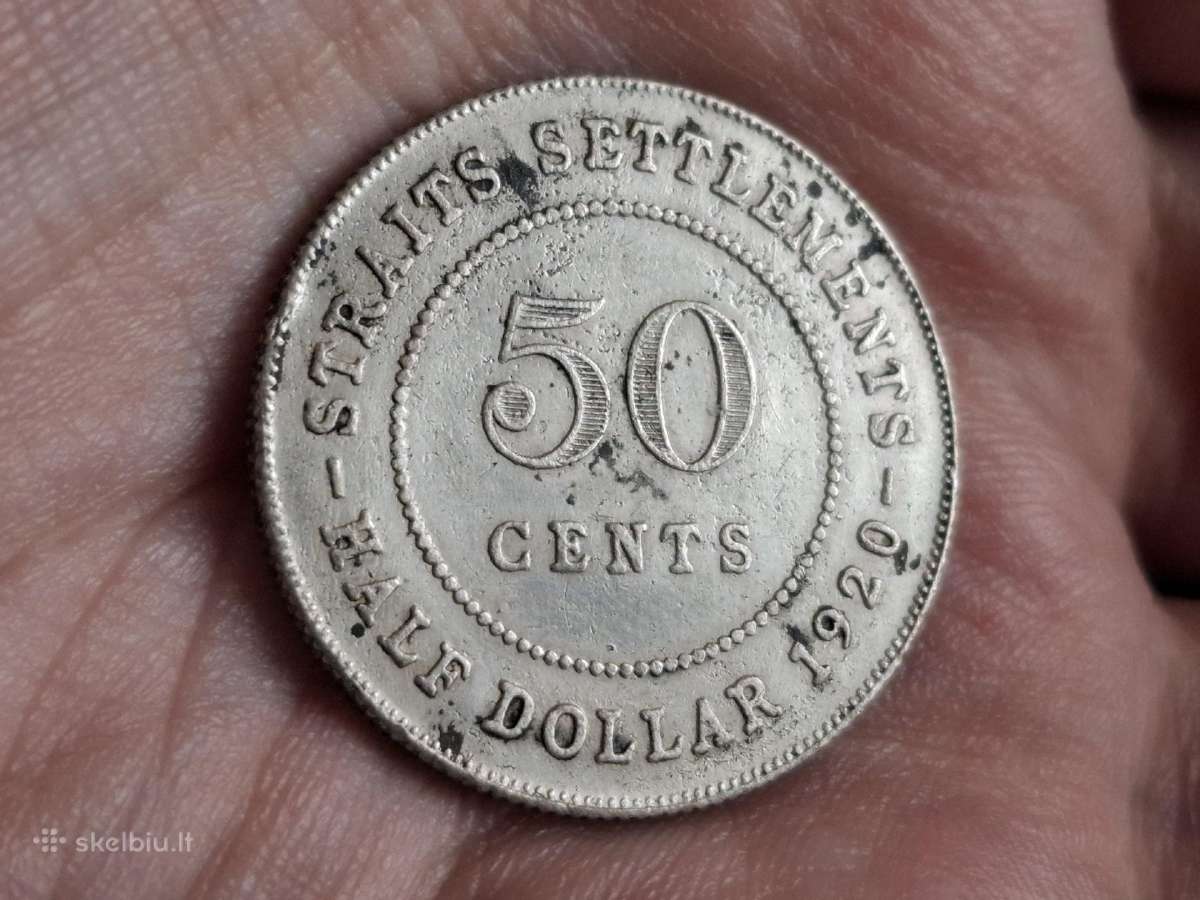Straits Settlements 50 centų 1920 sidabras