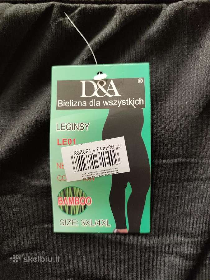 Juodos tamprės (leginsai) 3xl/4xl su baltais dryži - nuotraukos Nr. 2